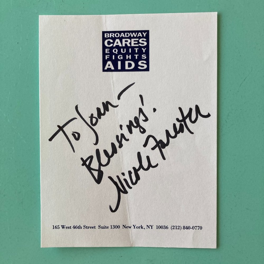 Nicole Forester Signed Inscribed BCEFA Paper 4 1/2 X 5 1/2” Guiding Light Crease